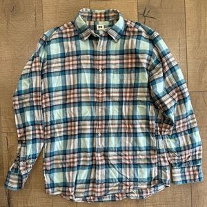 Two Uniqlo flannel shirts